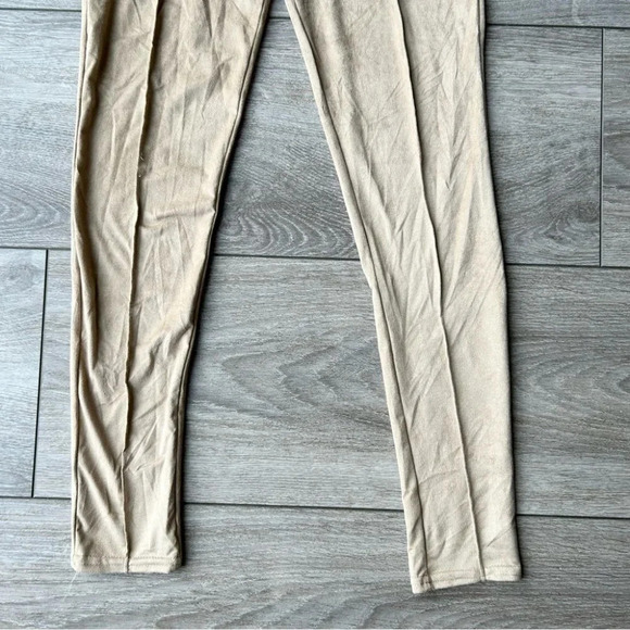 NWT  Missguided Faux Suede Tan Colour Leggings - Picture 9 of 14